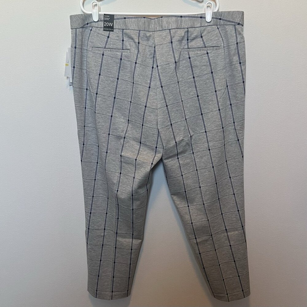 Amanda +Chelsea Women Alex Pant Modern Fit Straight Ankle Size 20W Stretch Plaid - Picture 2 of 12